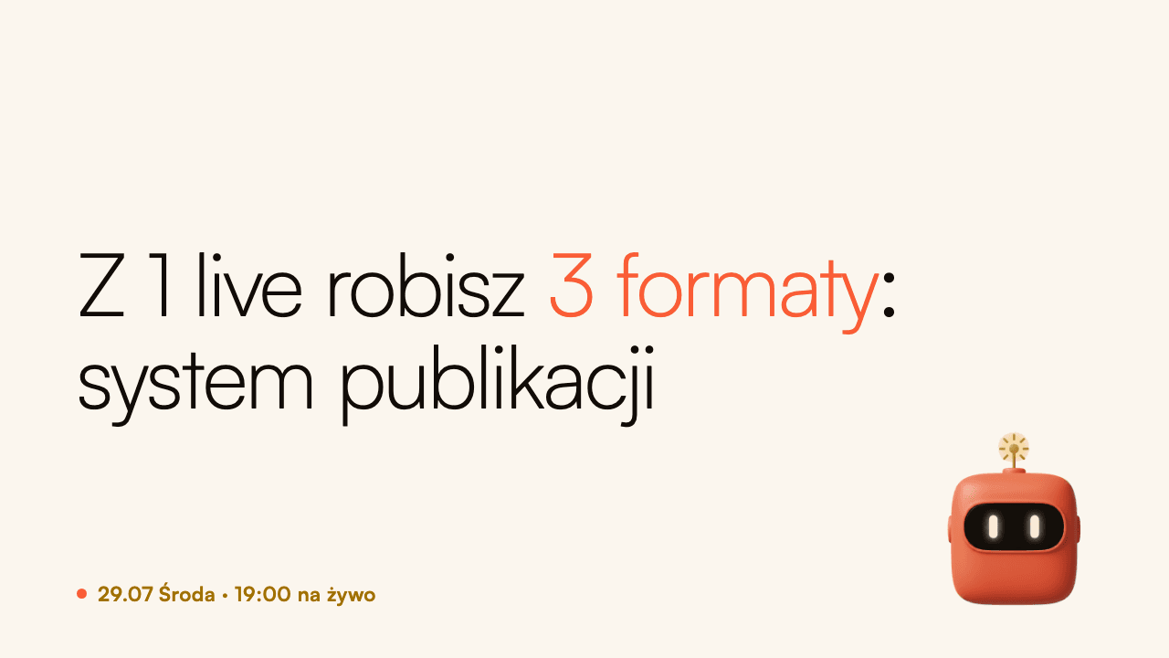 Z 1 live robisz 3 formaty: system publikacji